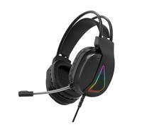 FAUOSWUK Cuffie da Gioco, Cablate, USB e Driver da 3,5 Mm, 50 Mm, Luce RGB, Controllo del Volume, Cuscinetti Sopra le Orecchie, per Giochi su PC e Chat Online