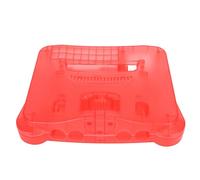 FAUOSWUK Custodia Protettiva Traslucida N64, Guscio Sostitutivo per Console per Videogiochi retrò con Accessori, Compatibile con Console N64 di Tutte le Regioni (Rosso chiaro traslucido)