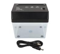 FAUOSWUK Distruggidocumenti USB, Mini Distruggidocumenti Elettrico per Carta A4 A6 con Cestino Trasparente e Tagliacarte, Portatile con Taglio a Strisce per Ufficio,