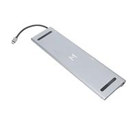 FAUOSWUK Docking Station USB C 12 in 1 Hub Ad Alta velocità con Supporto 4K per Utilizzo Multi-dispositivo Lega di Alluminio Grigia (Grigio)