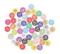 FAUOSWUK Etichette Numeriche in Plastica da 50 Pezzi, Etichette Rotonde in ABS con Piccoli Fori per un Facile Accesso, per la Gestione Dell'apicoltura e Dell'allevamento del Bestiame (51-100)