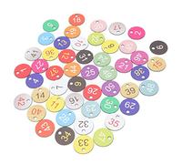 FAUOSWUK Etichette Numeriche in Plastica da 50 Pezzi, Etichette Rotonde in ABS con Piccoli Fori per un Facile Accesso, per la Gestione Dell'apicoltura e Dell'allevamento del Bestiame (1-50)