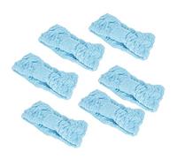 FAUOSWUK Fasce per Capelli Elastiche in Microfibra per Trucco e Spa Fasce per Capelli Morbide con Fiocco Ideali per Tutte le attività di Lavaggio del Viso (Azzurro)