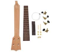 FAUOSWUK Kit Manico per Ukulele, Componenti Preforati Prelevigati con Tastiera in Palissandro per Ukulele da 26 Pollici, con Manico per Ukulele in Okoume per Assemblaggio Artigianale