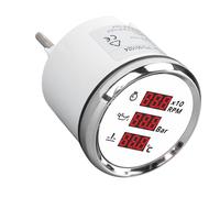 FAUOSWUK Manometro Digitale per Barche con Retroilluminazione Display LED 3 in 1 per Veicoli Marini Misuratore di Pressione Olio Temperatura Acqua Ad Alta Precisione Design Multifunzione Materiale