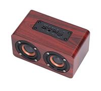 FAUOSWUK Mini Altoparlante Wireless con Funzione di Chiamata Vocale Intelligente e Supporto per Scheda TF per Viaggi a Casa Design in Legno da 5 Pollici