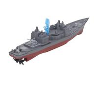 FAUOSWUK Nave da Guerra Telecomandata a 2,4 GHz, Barca Giocattolo di Simulazione RC Navy Grey con Ricarica Magnetica USB, per Bambini Adulti Divertimento in Piscina All'aperto (803B)