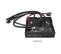 FAUOSWUK Pannello per unità Floppy USB 3.2 Gen1 di Tipo C, Pannello Frontale da 3,5 Pollici con 2 Porte USB .0 e 1 Porta di Tipo C per Lettore di Schede di Memoria HD Sound,