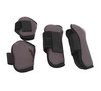 FAUOSWUK Paratendini per Cavallo Protezione per Le Gambe del Cavallo Stivali per Supporto per Cavallo Elastico in PU Ispessito Regolabile con Fodera in (Un Set di Quattro di Medie Dimensioni)