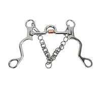 FAUOSWUK per Cavallo Pelham Snodato, Rullo in Rame in Acciaio Inossidabile Decorazione in Argento Tedesco Intaglio Manuale per Spettacoli Equestri a Cavallo (130MM)