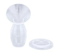 FAUOSWUK Pompa del Seno Manuale, Bottiglia da Collezione di Latte in Silicone di Grado Alimentare per L'allattamento Al Seno, con Adsorbimento del Vuoto e Design Anti -perdita, Portatile (Trasparente)