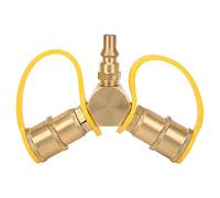 FAUOSWUK RV Propano Rapido Connessione Y Adattatore Splitter, Splitter a Gas in Ottone a 2 Vie RV con Valore di Intercettazione 1/4 Raccordi Rapidi Connettiti Kit di Disconnessione