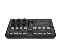 FAUOSWUK Scheda Audio BT Mixer Audio con Sintonizzazione Anti-run 12 Effetti Vocali 8 modalità Live Luce Multicolore per lo Streaming Karaoke (#1)