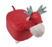FAUOSWUK Simpatici Poggiapiedi a Forma di Giraffa Sgabello Piccolo per la Sala Giochi e le Aree di Divertimento dei Bambini (Rosso)