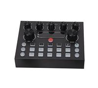 FAUOSWUK Stereo Sound Mixer, Scheda Audio Live USB con 10 Effetti Sonori di Riscaldamento e modalità di Evasione Intelligente per lo Streaming Live di Giochi per PC