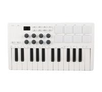 FAUOSWUK Tastiera Controller MIDI a 25 Tasti, Tastiera di Controllo MIDI USB con 8 Pad per Batteria Retroilluminati RGB e 8 Manopole Assegnabili, per la Produzione Musicale su wins