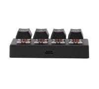 FAUOSWUK Tastiera Programmabile, Mini Tastiera Meccanica con Interruttore Rosso a 4 Tasti con Ctrl C V Invio per la Programmazione 'ufficio di Gioco (Nera)