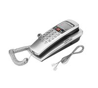 FAUOSWUK Telefono con Filo, Telefono Fisso DTMF Caller con 30 Numeri di Archiviazione e Controllo del Volume, per L'uso Domestico e 'ufficio (Argento)