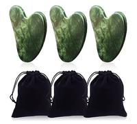 FAURAPMNG 3 strumenti per il viso Gua Sha, in pietra di giada, per spa viso e corpo, strumento per massaggio Gua Sha, massaggiatore quotidiano per il viso per la terapia tradizionale di agopuntura
