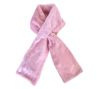 Faux Fur Pull Through Scarf With Zipper Pocket for Cell Phone And Valuables Wrap Up Warm Cozy Pull-Through Scarf(Pink)