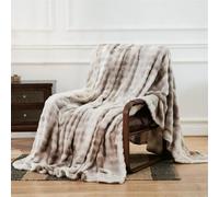 Faux Fur Twin Blanket for Couch, Cozy Soft Thick Warm Bubble Throw Blanket, Luxury Breathable Washable Plush Blankets, for Sofa Bedroom Living Room Gift Christmas Decorations