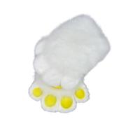 Faux Furs Plush Cats Paws Gloves with Claws Animal Foxes Paws Mittens Fursuit Paw Therians Gear Halloween Costume Therians Gear