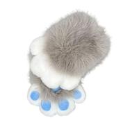 Faux Furs Plush Cats Paws Gloves with Claws Animal Foxes Paws Mittens Fursuit Paw Therians Gear Halloween Costume Therians Gear