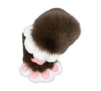 Faux Furs Plush Cats Paws Gloves with Claws Animal Foxes Paws Mittens Fursuit Paw Therians Gear Halloween Costume Therians Gear