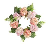 Faux Hydrangea Wreath - Spring Flower Wreath | 15.74 Inch Spring Summer Floral Hydrangea Design for Wall Wedding Party Home Decor with Artificial Blossoms for Valentine Mothers Day Display