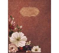 Faux Leather Floral Class Notes Composition Notebook, Beautiful Aesthetic Journal for School