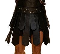 Faux Leather Medieval Skirt - Adjustable Tassel Skirt Cosplay Costume