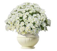 Faux Mums - 10 Bundle Fall Artificial Flowers, Decorative Autumn Plants For Home Indoor Outdoor Décor, Backyard, Bedroom, Balcony, Window Sill, Vase Arrangement, Party, Wedding & Table Centerpiece