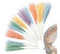 Faux Pampas Grass Decor, Realistic Boho Vase Fillers, Fake Reeds Artificial Flowers with Stems, 15 Piece Home Vase Mantel, Bedroom Living Room Office, Wedding Party Entryway Use for Room