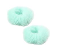 Faux Rabbit Elastic Headbands - 2 Pcs Furry Hair Scrunchies, Faux Rabbit