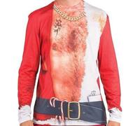 Faux Real Brutto Natale Maglione Look Bad Babbo Natale Vacanza Natale T-Shirt