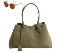 Faux Suede Retro Slouchy Shoulder Bag for Women, Stylish Large Capacity Underarm Bag, Casual Patchwork Hobo Handbag