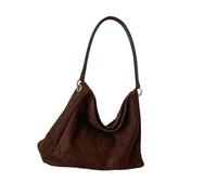 Faux Suedes Toted Bag Donna Hobos Borse Retro Borsa a Tracolla Borse per Lavoro Ufficio Viaggi Top Handle Satchels, Caffè, As the pic show