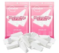 Fauxomor 216 spugne per trucco a cuneo per fondotinta viso, senza lattice, triangolari, per un'applicazione e una miscelazione impeccabili, per tutti i tipi di pelle, con quattro sacchetti