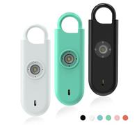 Fauxomor Allarme Personale per Donna, 3 Pezzi 140dB Portachiavi Autodifesa con Avviso di Batteria Scarica e Luce Stroboscopica, Kit Difesa Antiaggressione per Bambini e Anziani(Bianco+Verde+Nero)