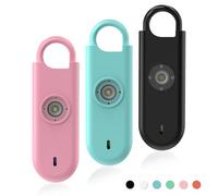 Fauxomor Allarme Personale per Donna, 3 Pezzi 140dB Portachiavi Autodifesa con Avviso di Batteria Scarica e Luce Stroboscopica, Kit Difesa Antiaggressione per Bambini/Ragazze/Anziani(Rosa+Blu+Nero)