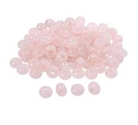 Favamulet - Perline a forma di rondelle con foro grande, 25 pezzi, per braccialetti e creazione di gioielli 7x14mm Pink Rose Quartz