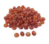 Favamulet - Perline a forma di rondelle con foro grande, 25 pezzi, per braccialetti e creazione di gioielli 7x14mm Red Carnelian