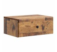 Favemtsl Comodino da parete in legno anticato, 49 x 34,5 x 20 cm, da appendere alla parete, con cassetto e scomparto, per camera da letto e camera degli ospiti
