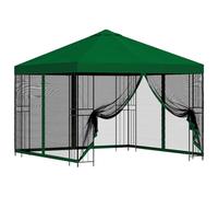 Favemtsl Gazebo da giardino, 3 x 3 m, con 4 pareti laterali, verde | Stabile gazebo per giardino e terrazza con tetto a due livelli per una ventilazione ottimale durante le feste di famiglia.