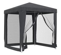 Favemtsl Gazebo per feste, 2 x 2 m, con pareti laterali in rete, antracite | Ombreggiante mobile per giardino e terrazza con robusto telaio in ferro e pareti laterali in rete ventilate.