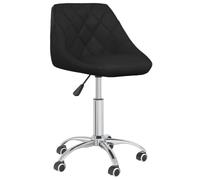 Favemtsl Sedia da ufficio girevole nera in similpelle con ruote | Design moderno per lo studio con struttura in acciaio cromato e regolazione continua dell'altezza.