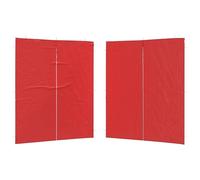 Favemtsl Set di 2 tende per feste, pareti laterali, rosso, 200 x 195 cm, PE | Protezione da vento e sguardi indiscreti in giardino: questi robusti teloni in PE con finestra offrono una protezione