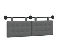 Favemtsl Set di 2 testiere sospese, 150 x 55 cm, cuscino da parete, grigio | Moderno cuscino da parete per camera da letto: imbottitura salvaspazio con tessuto morbido e gancio flessibile ad anello.