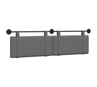 Favemtsl Set di 2 testiere sospese in tessuto, colore grigio scuro, 190 x | Cuscino da parete salvaspazio con rivestimento in morbido tessuto per la camera da letto. Dona al tuo letto un comfort