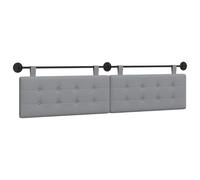 Favemtsl Set di 2 testiere sospese, in tessuto, montaggio a parete, grigio | Cuscino da parete imbottito per camera da letto con rivestimento in morbido tessuto e fissaggio flessibile per letti moderni.